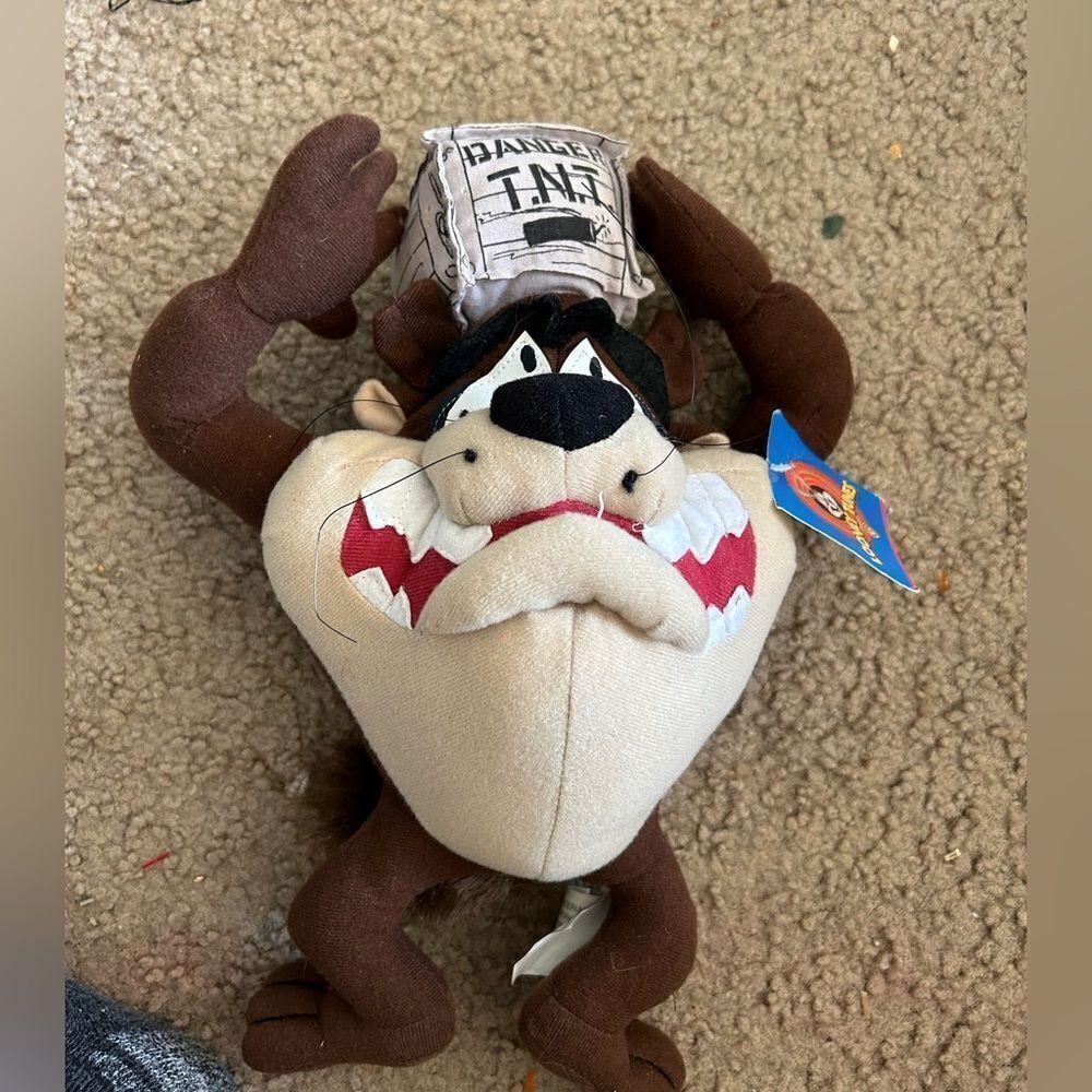 Vintage Taz Dynamite Stuffed Animal NWT